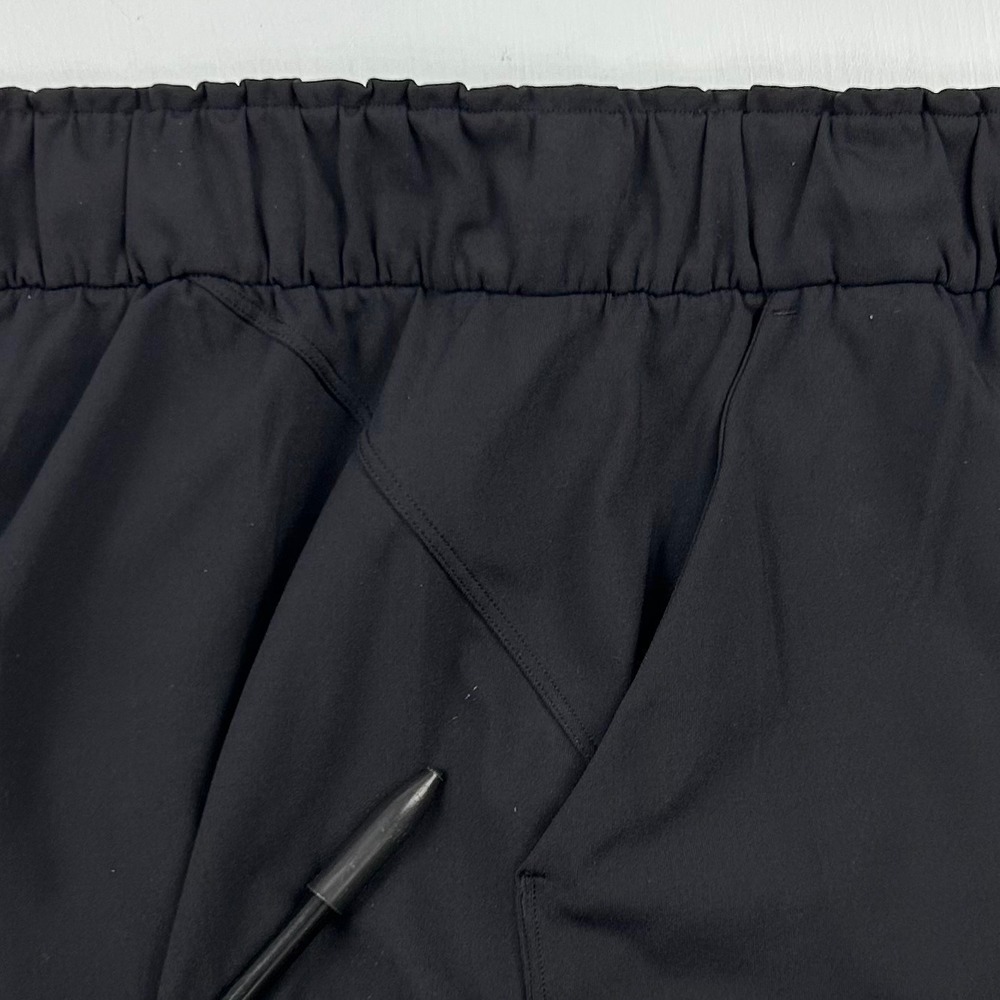 Lululemon Stretch High-Rise Pant Black Straight Leg Drawstring Trousers 7/8 Sz 8 - Picture 8 of 9